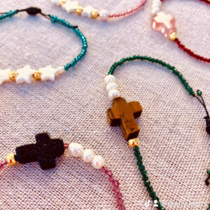Pulsera perlas y piedra natural
