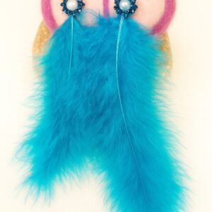 “Ala de Mar” – Plumas Turquesa y Resina con Perla Natural